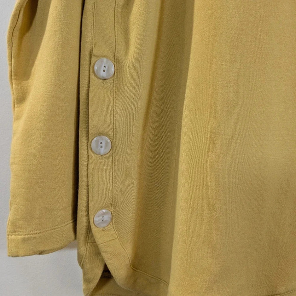 J Jill Luxe French Terry side button yellow women's top , size M - Picture 2 of 8